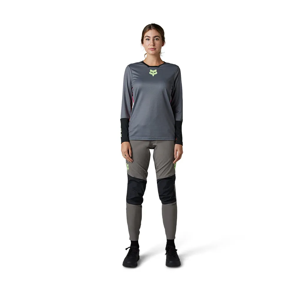Fox Womens Defend Race Ls Jersey [Pewter]