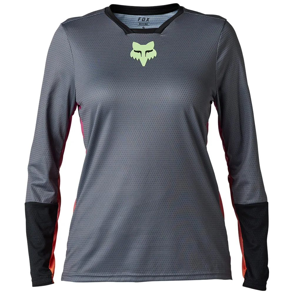 Fox Womens Defend Race Ls Jersey [Pewter]