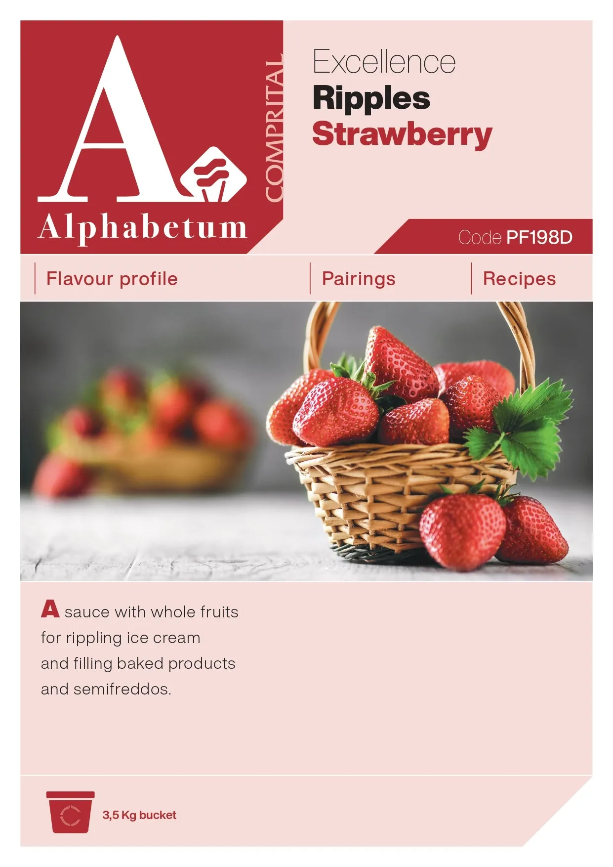 Fragoline (strawberry) Ripple - Case of 2 x 3.5 kg Units