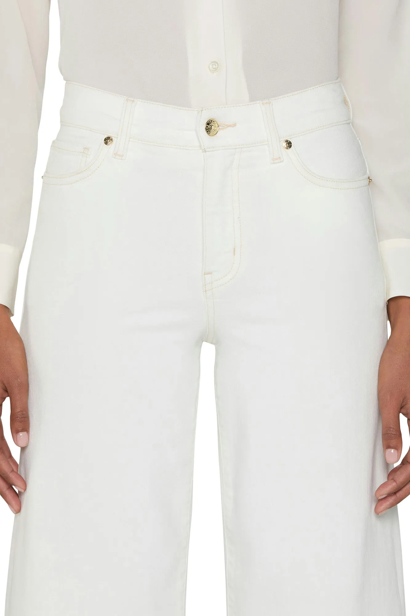 Frame Denim Le Palazzo Crop Raw After
 in Au Natural Clean Raw After