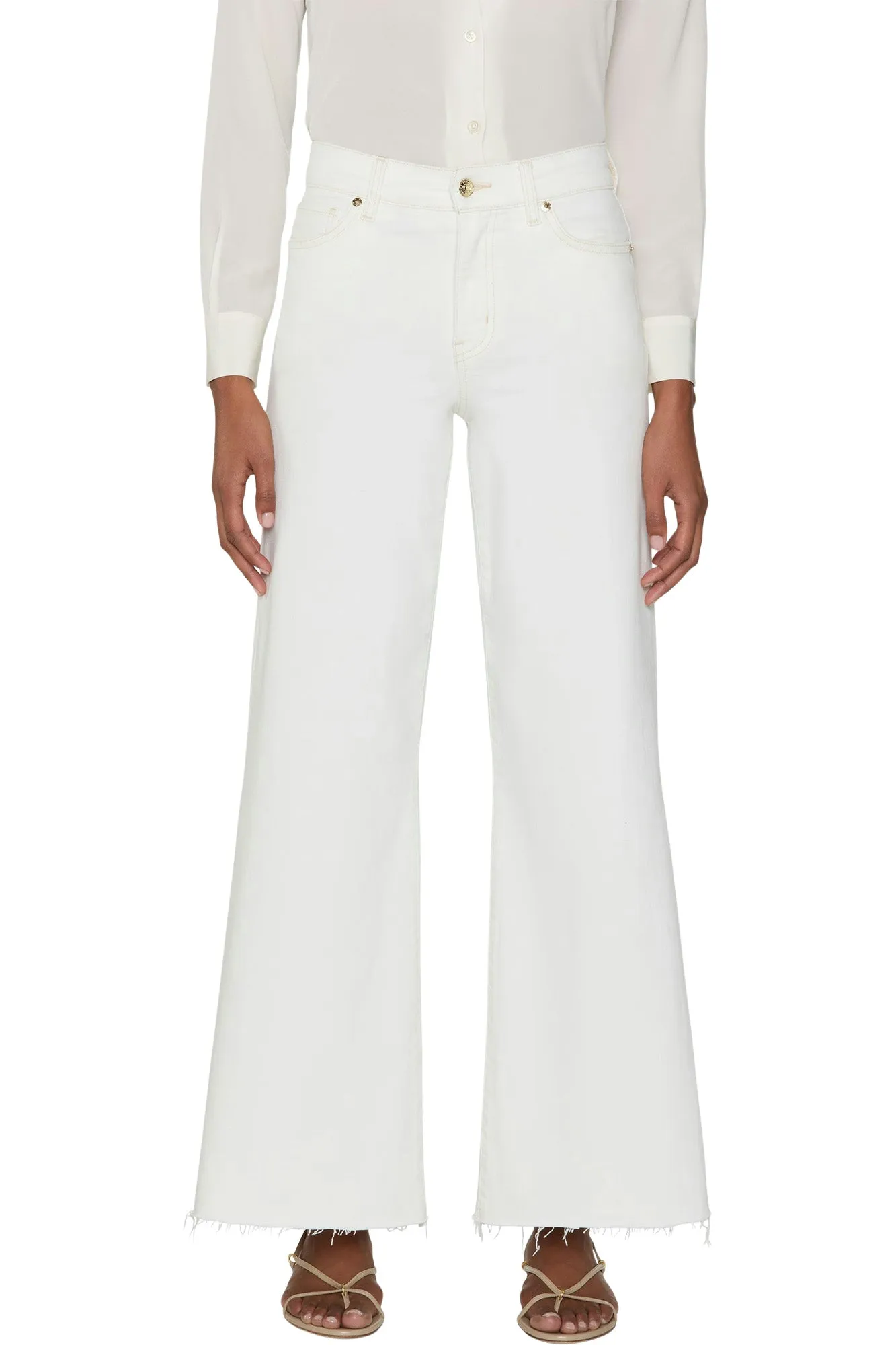 Frame Denim Le Palazzo Crop Raw After
 in Au Natural Clean Raw After
