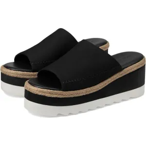 Free People Sandals Santorini Black Leather Platform Slides