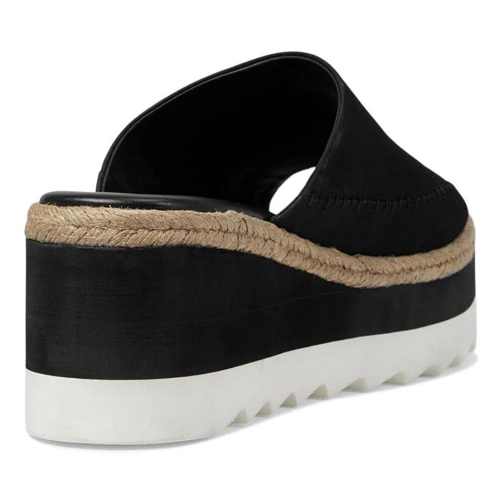 Free People Sandals Santorini Black Leather Platform Slides