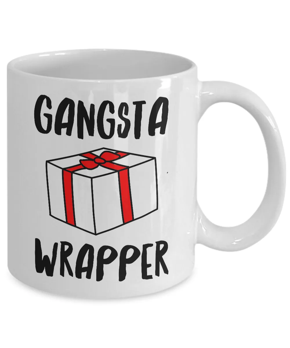 Gangsta Wrapper Christmas Coffee Mug Holiday Ceramic Tea Cup - Funny Christmas Coffee Mugs