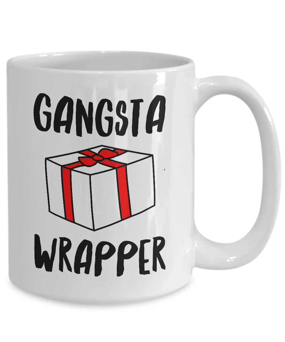 Gangsta Wrapper Christmas Coffee Mug Holiday Ceramic Tea Cup - Funny Christmas Coffee Mugs