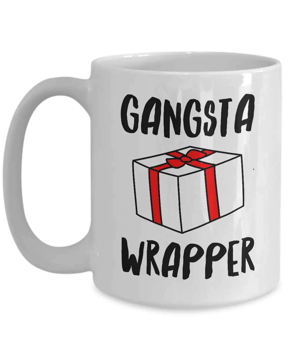 Gangsta Wrapper Christmas Coffee Mug Holiday Ceramic Tea Cup - Funny Christmas Coffee Mugs