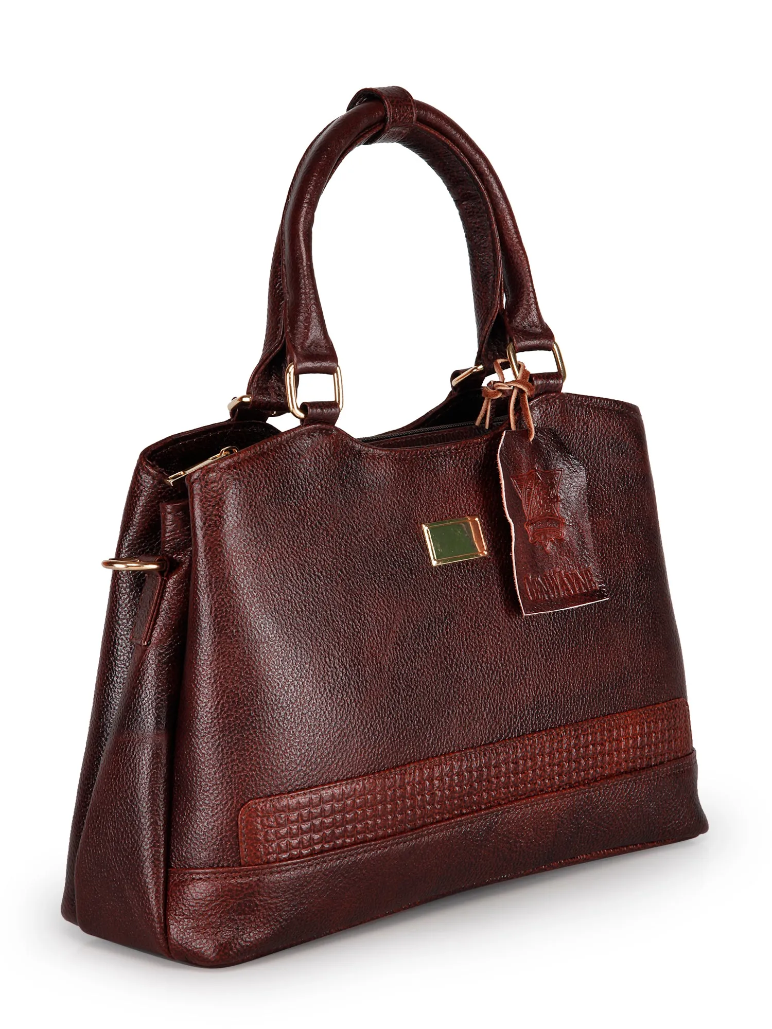GENWAYNE Women's Leather Sling Bag, Brown,LLSB254_BRWN