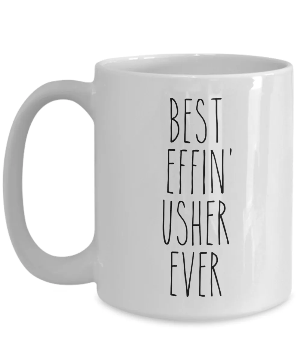 Gift For Usher Best Effin' Usher Ever Mug Coffee Cup Funny Coworker Gifts