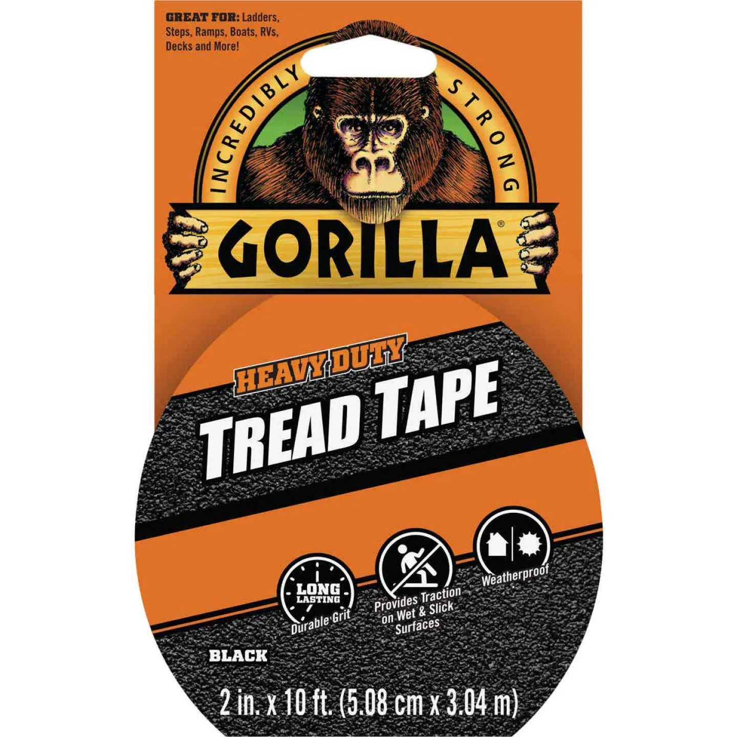 GORILLA 2" X 10' BLACK ANTI SLIP TREAD TAPE ROLL