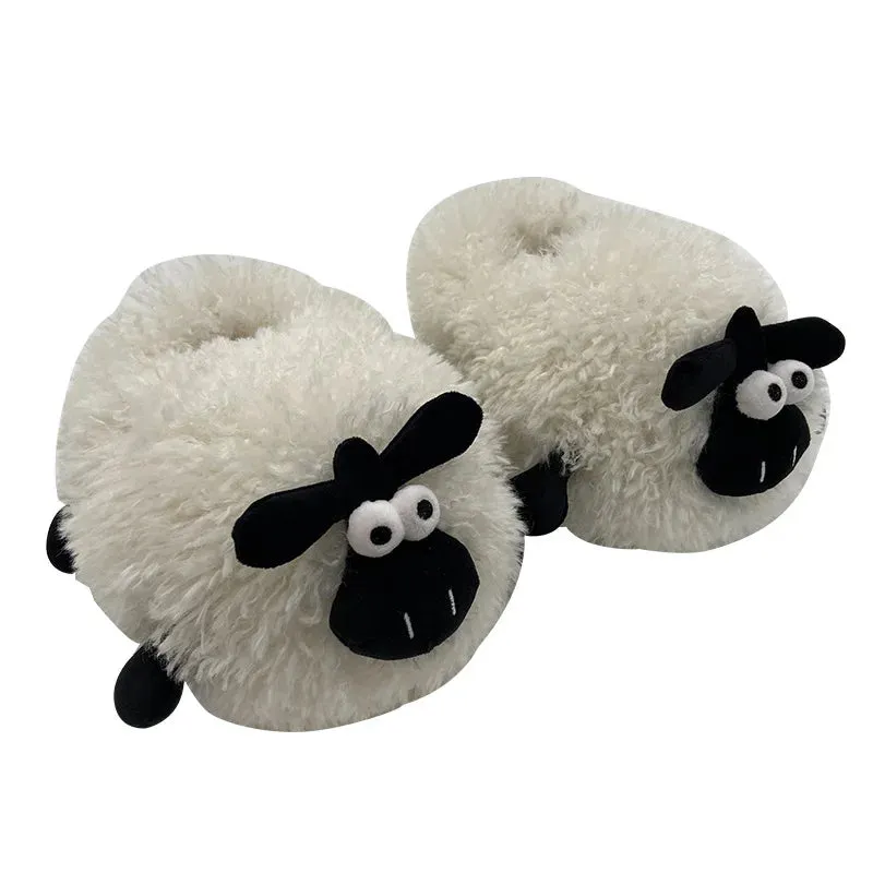 Hairy Sheep Furry Loafers - Women's Fuzzy Mules Slides