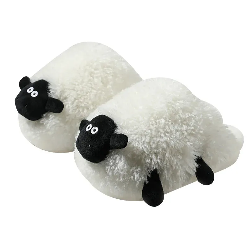 Hairy Sheep Furry Loafers - Women's Fuzzy Mules Slides