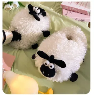 Hairy Sheep Furry Loafers - Women's Fuzzy Mules Slides