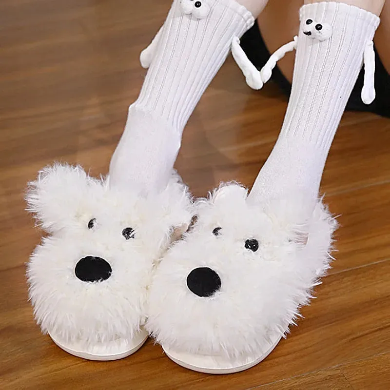 Hairy Sheep Furry Loafers - Women's Fuzzy Mules Slides