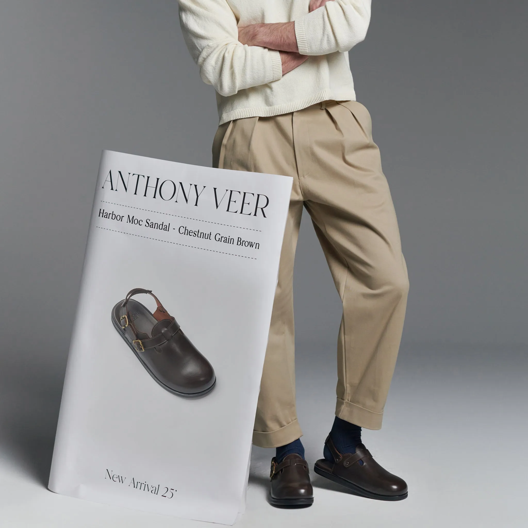 Harbor Moc Sandal // Chestnut Grain Brown
