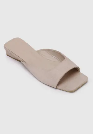 Hermione Slide Sandals (Nude)