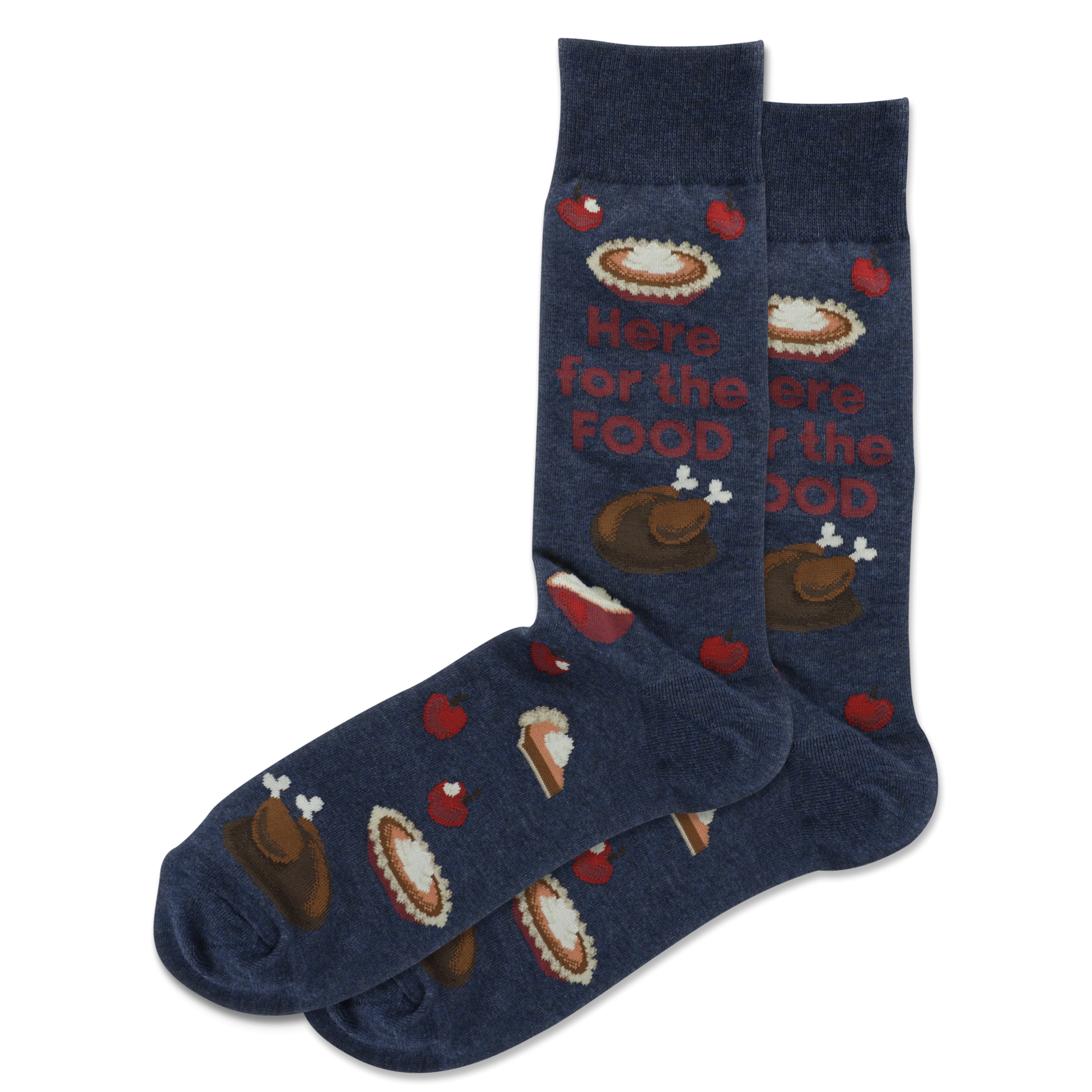 HOTSOX Men's Here For The Food Crew Socks