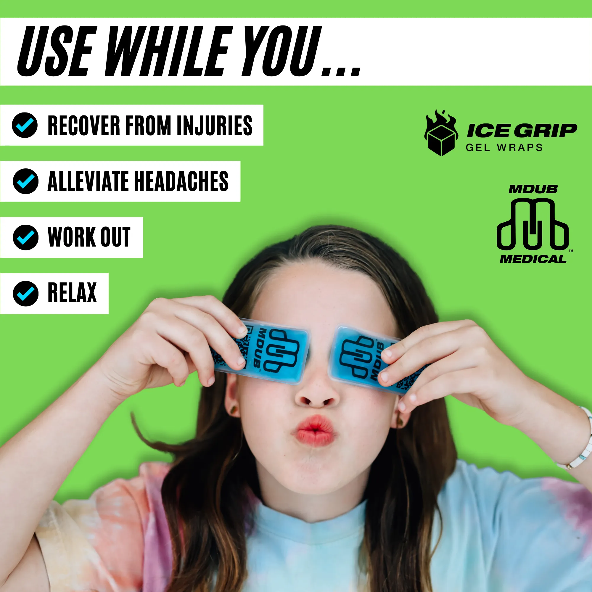 Ice Grip - Ice Pod , Ice Pack , Cold Packs , Hot Compress - Cold Compress Gel (5-Pack)