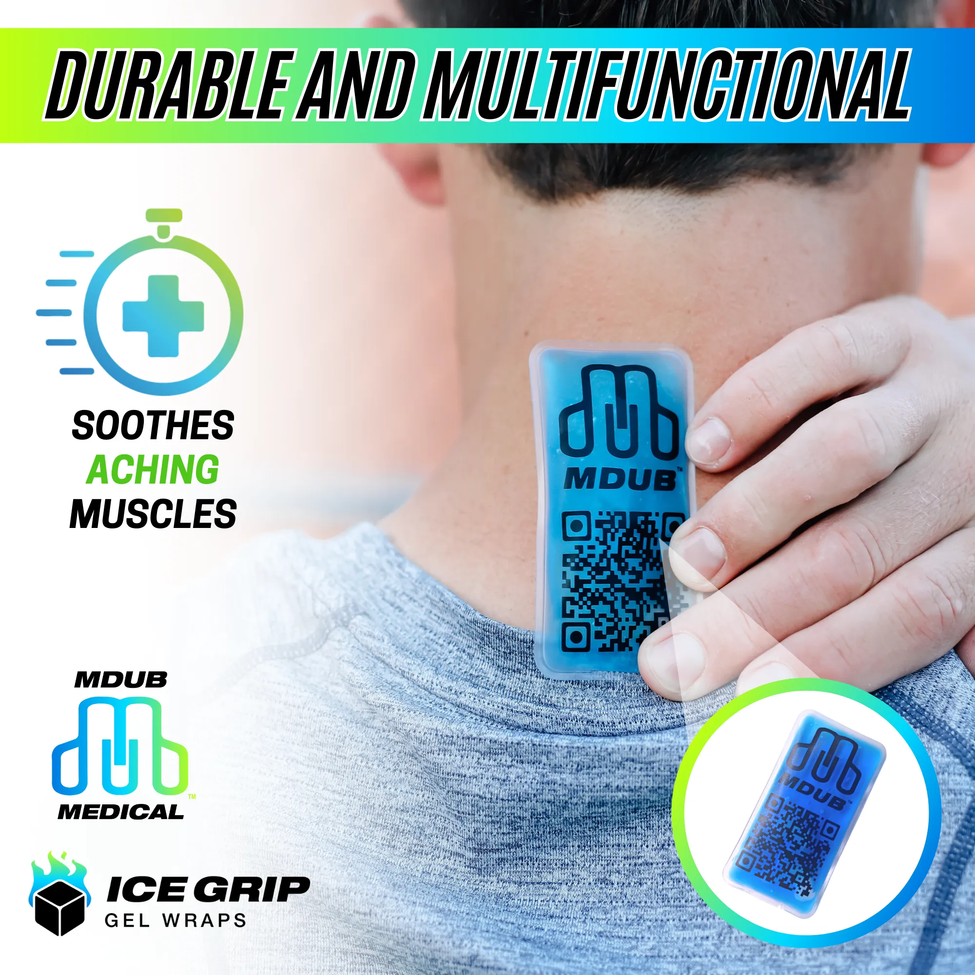 Ice Grip - Ice Pod , Ice Pack , Cold Packs , Hot Compress - Cold Compress Gel (5-Pack)