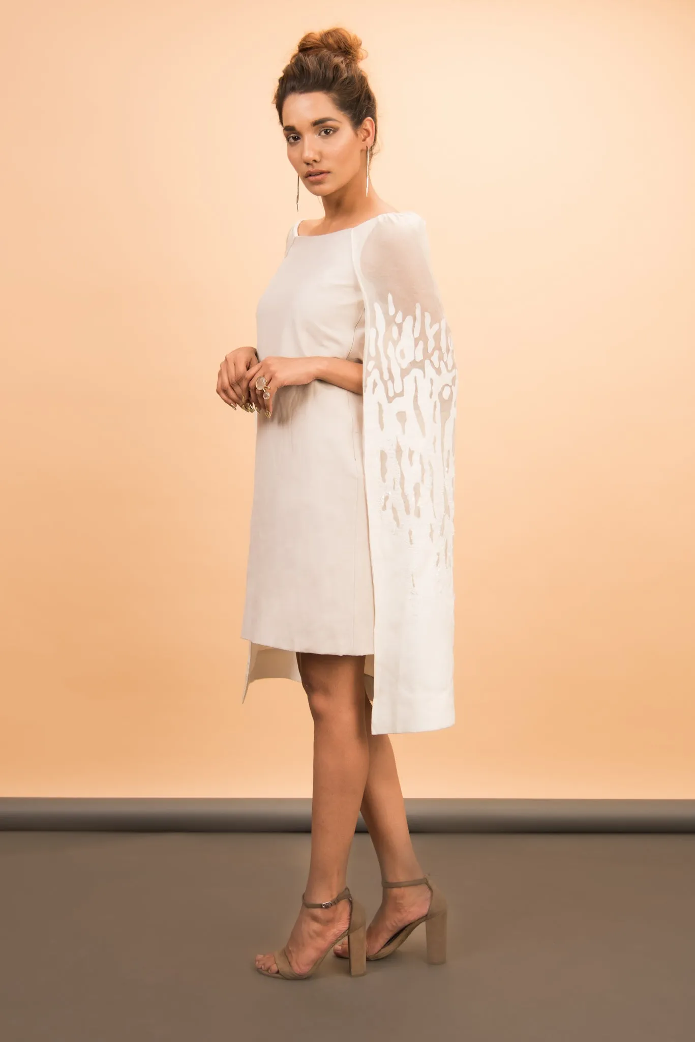 Ivory Dress with Cape