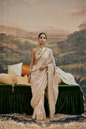 Ivory Tissue Gota-Patti Work Saree Set