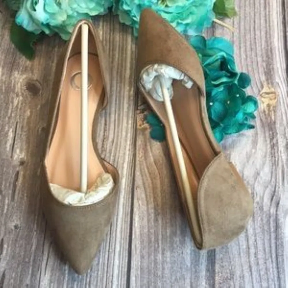 JOURNEE Ester Taupe Faux Suede Flats 6.5M