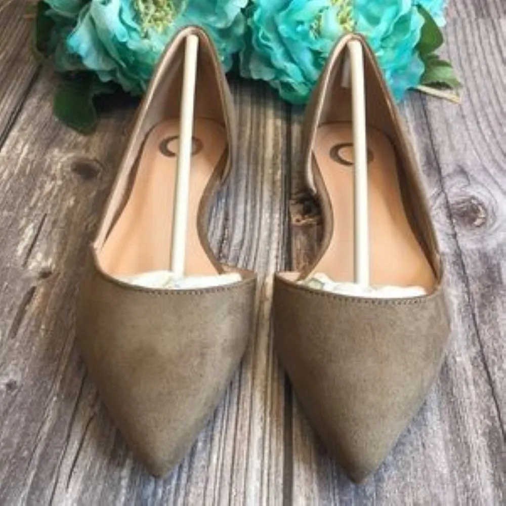 JOURNEE Ester Taupe Faux Suede Flats 6.5M