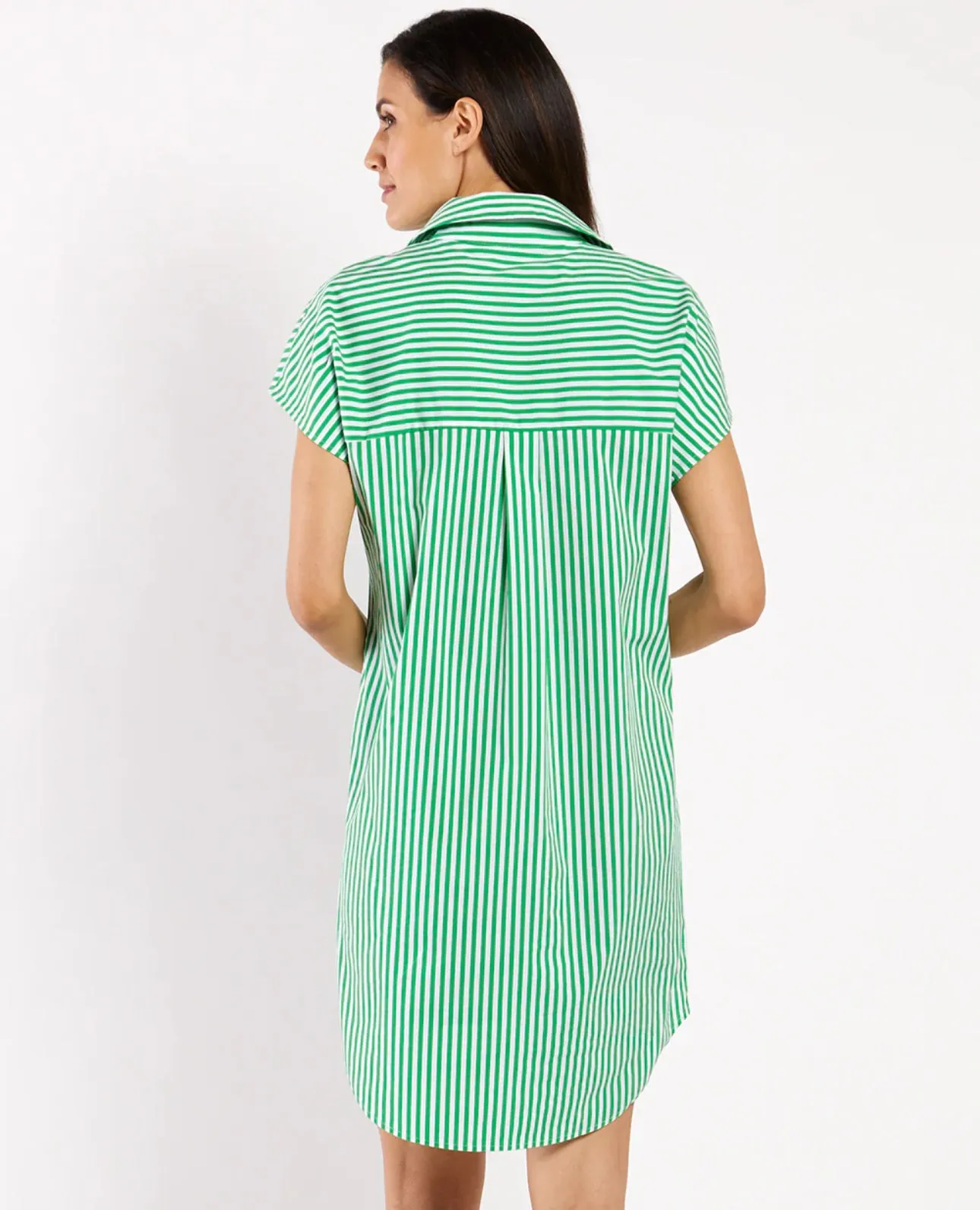 Jude Connally Carter Dress - Cotton Stripe Green