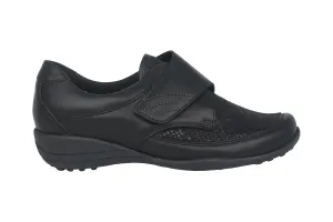 'Katja' women's very wide fit (K) strap shoe - Black