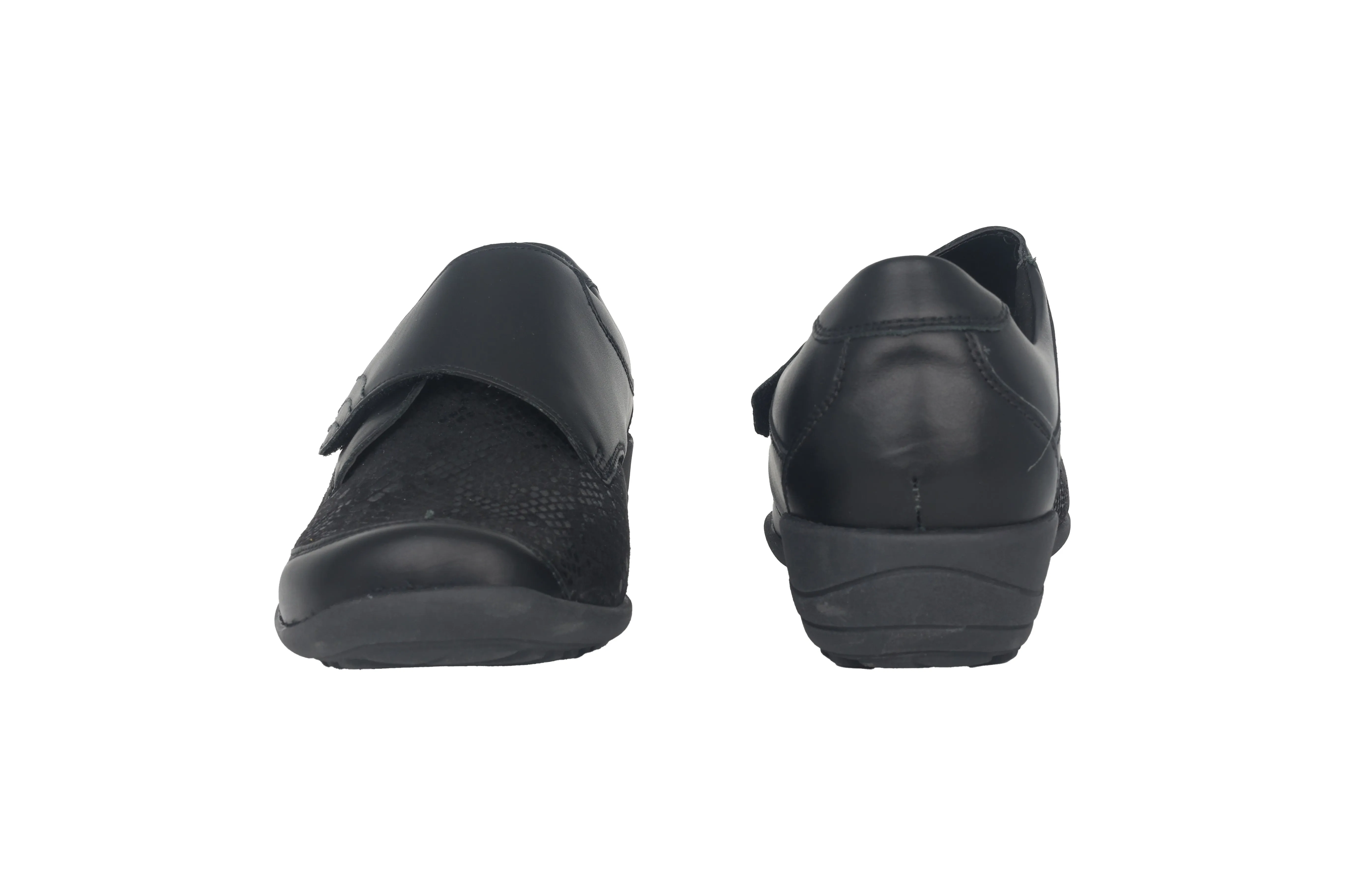 'Katja' women's very wide fit (K) strap shoe - Black