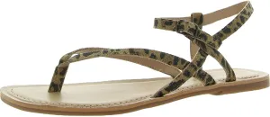 Lucky Brand Womens Bylee Faux Leather Flat Sandals Brown 5.5 Medium (B,M)