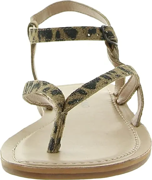 Lucky Brand Womens Bylee Faux Leather Flat Sandals Brown 5.5 Medium (B,M)