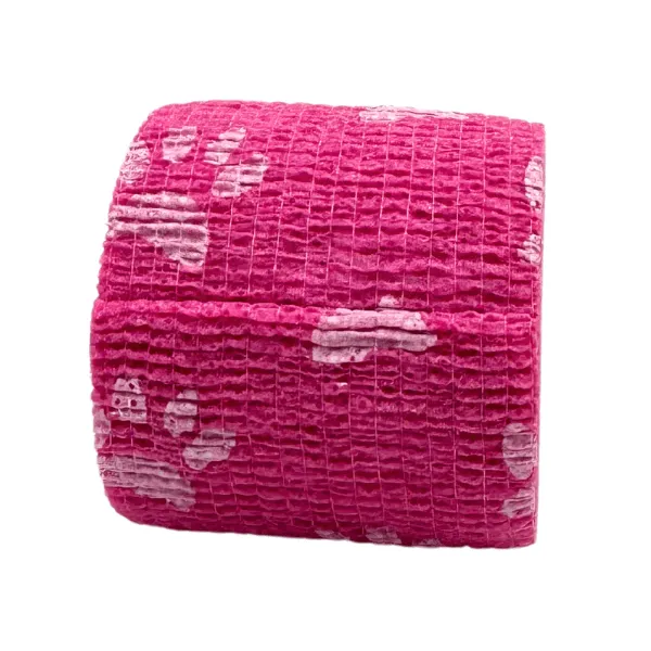 Magnum Cohesive Grip Wrap – Pink Paw Print