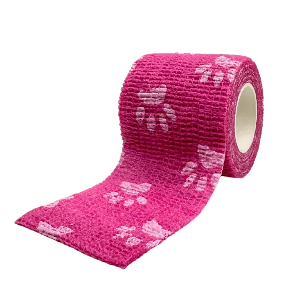 Magnum Cohesive Grip Wrap – Pink Paw Print