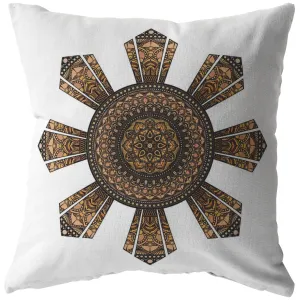 Mandala Filipino Sun Broadcloth Pillow