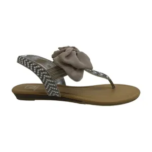 Material Girl Womens Swan3 Fabric Split Toe Casual Slingback Sandals, TAUPE, 7M