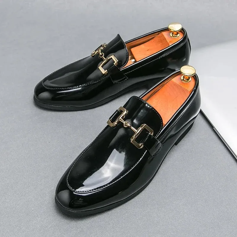 Men’s Stylish Black Vegan Leather Loafer with Buckle | Eco-Friendly Materials