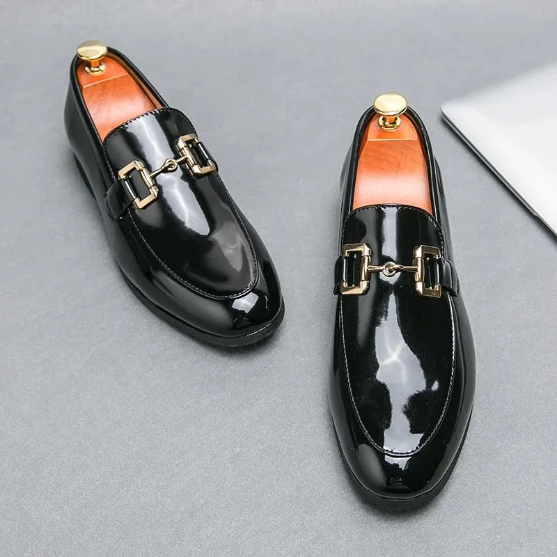 Men’s Stylish Black Vegan Leather Loafer with Buckle | Eco-Friendly Materials