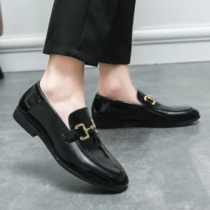 Men’s Stylish Black Vegan Leather Loafer with Buckle | Eco-Friendly Materials