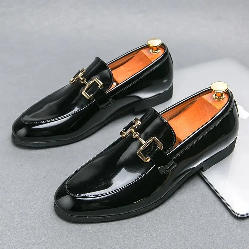 Men’s Stylish Black Vegan Leather Loafer with Buckle | Eco-Friendly Materials