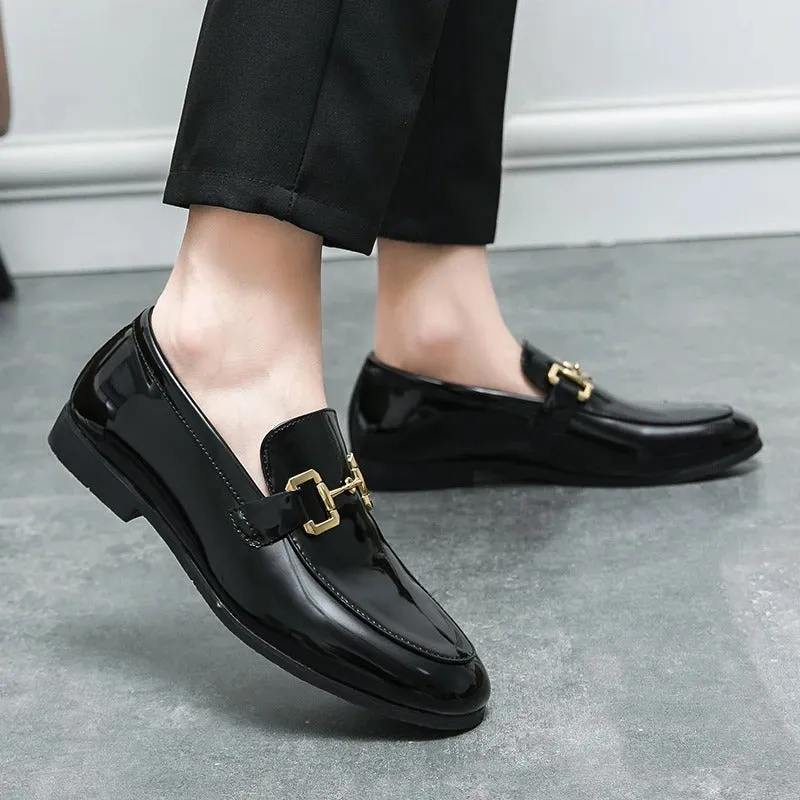 Men’s Stylish Black Vegan Leather Loafer with Buckle | Eco-Friendly Materials