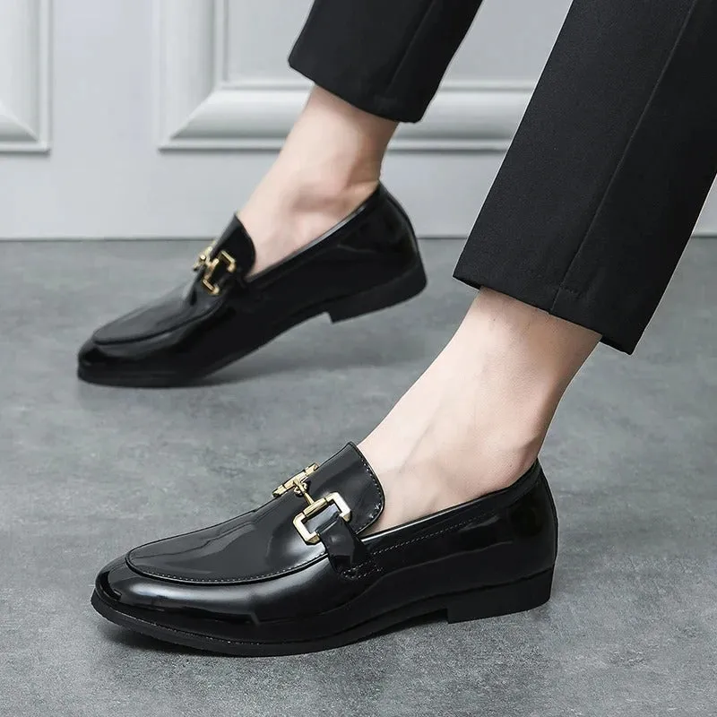 Men’s Stylish Black Vegan Leather Loafer with Buckle | Eco-Friendly Materials