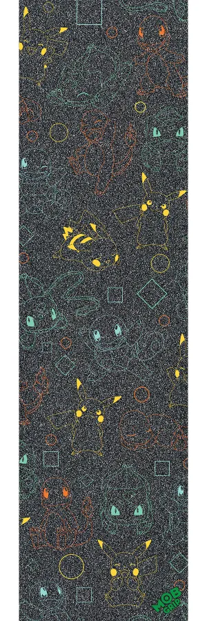 Mob Grip Tape 9in x 33in Pokémon Pikachu Partners Outline Sheet