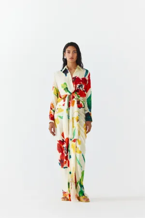 MONET KNOT SHIRT & DRAPED SKIRT