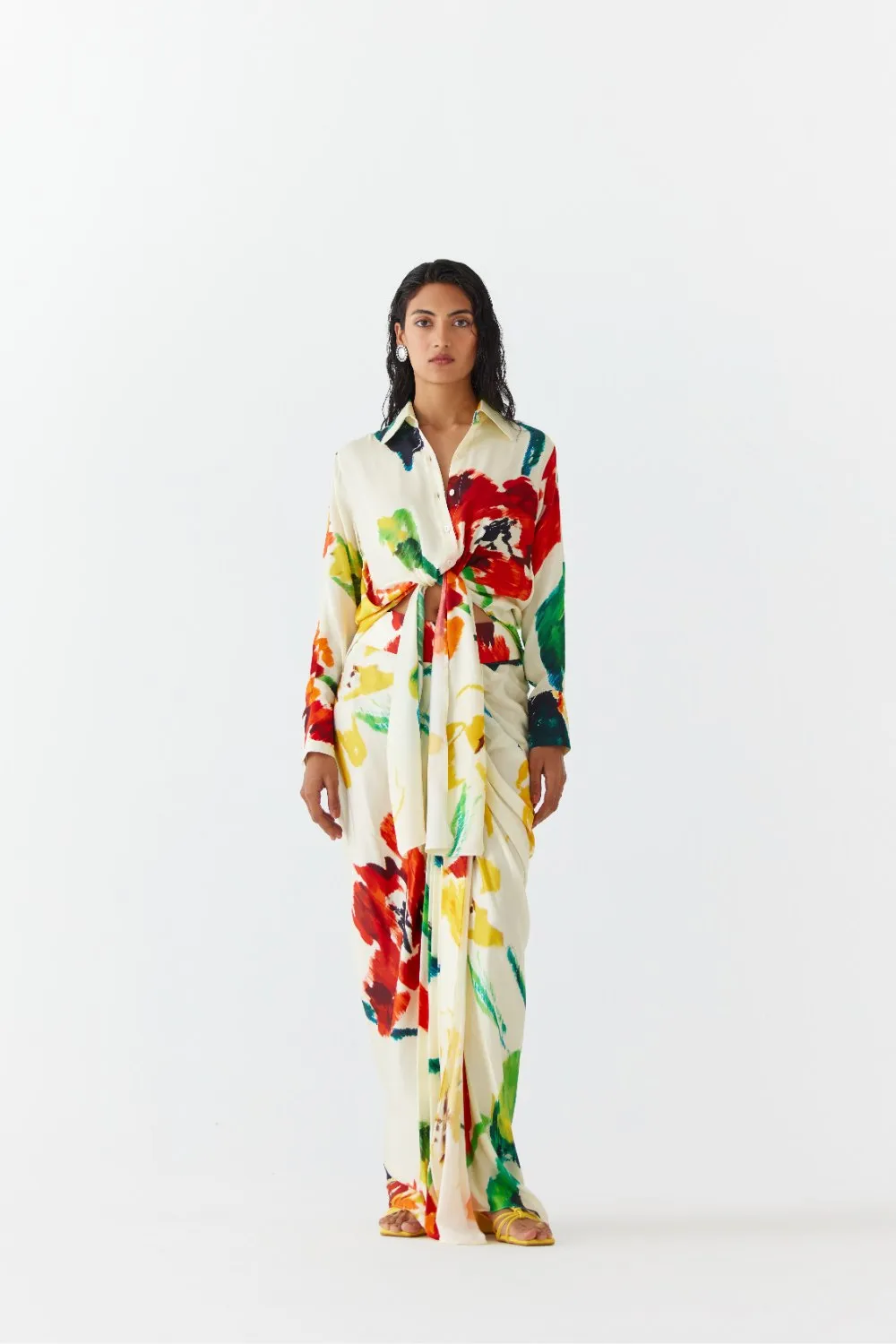 MONET KNOT SHIRT & DRAPED SKIRT