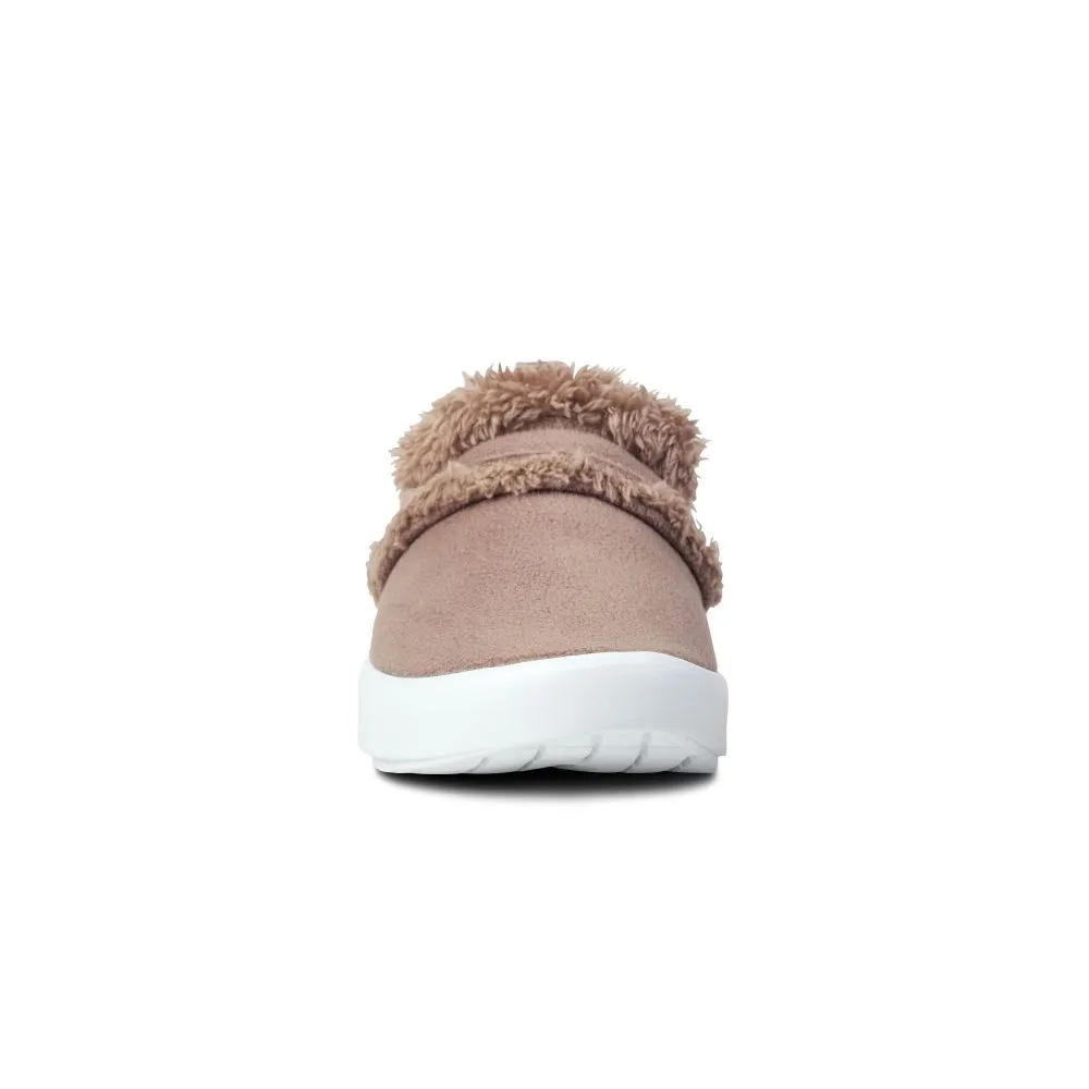 OOFOS Women's OOcoozie Low - Chocolate Sherpa
