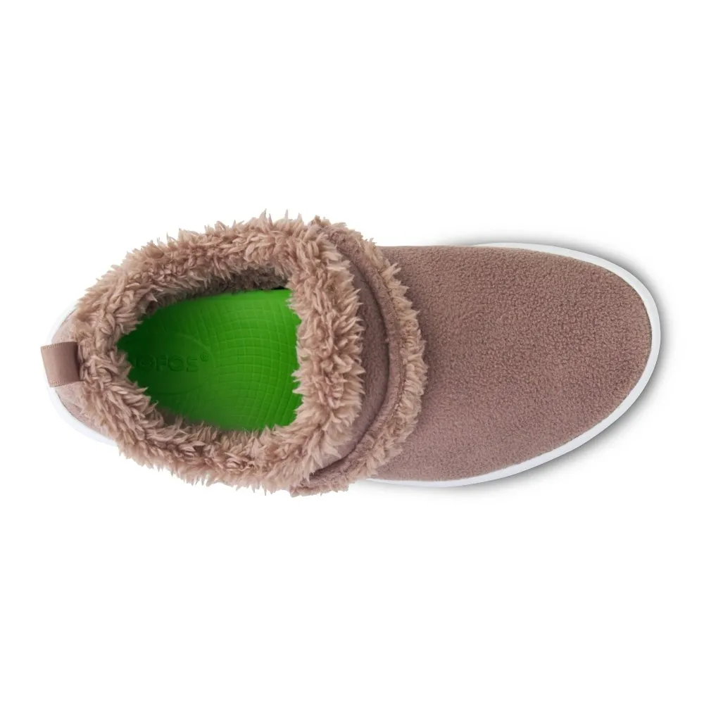 OOFOS Women's OOcoozie Low - Chocolate Sherpa