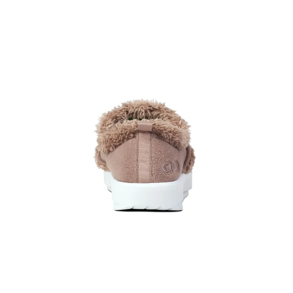 OOFOS Women's OOcoozie Low - Chocolate Sherpa