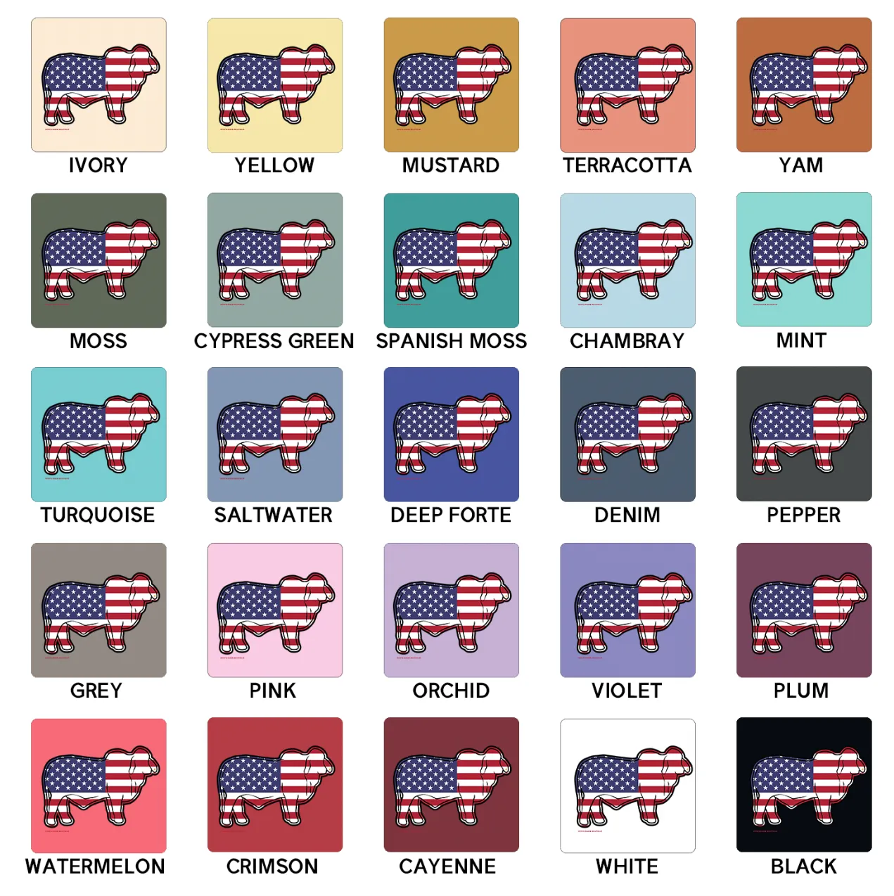 Patriotic Brahman ComfortWash/ComfortColor T-Shirt (S-4XL) - Multiple Colors!