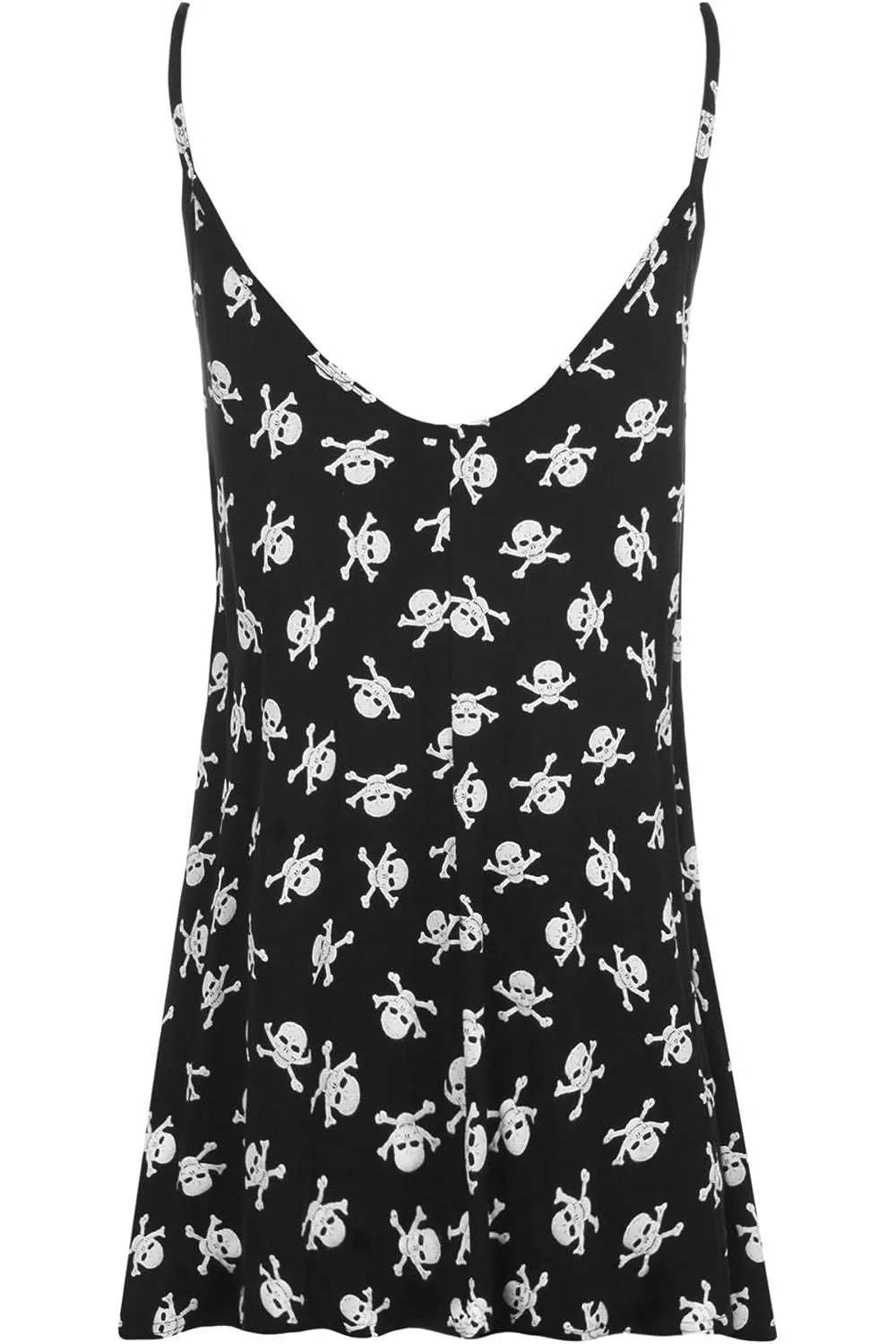Plus Size Skull Bones Print Strappy Dress Vest Top