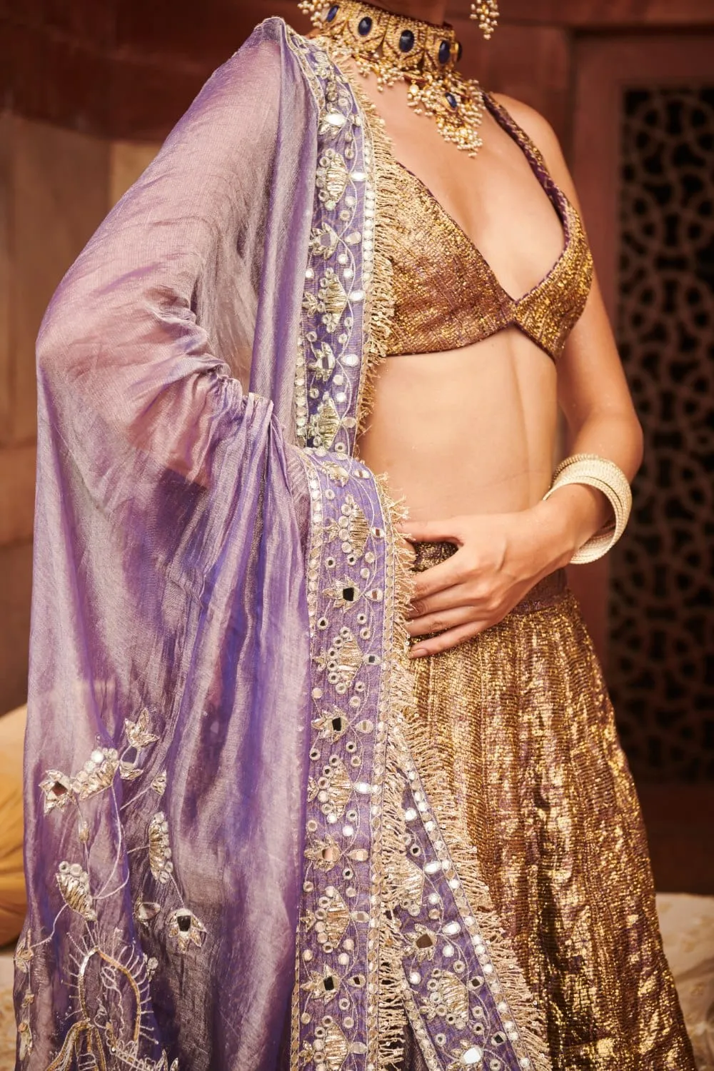 Purple Lampi Gota Lehenga Set